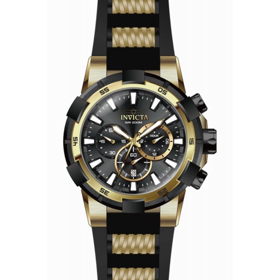  Aviator Chronograph Quartz Black Dial Men’s Watch, Black/Gold 23693