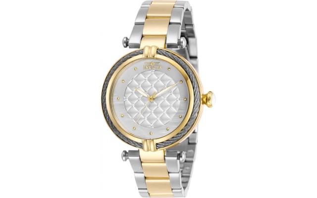  Bolt White Dial Ladies Watch, Gold/Silver 28934