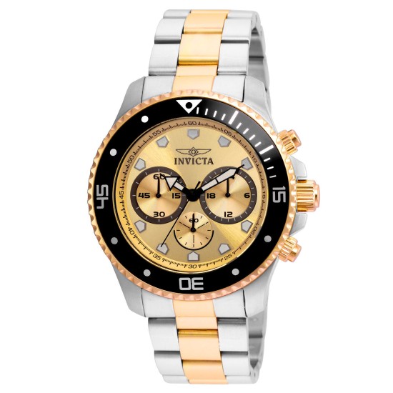  Men’s Pro Diver Collection Quartz 45mm Two Tone Stainless Steel, Gold Dial 21790