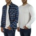  Men’s Flannel + Thermal Has Ribbed Cuff And Neck, 2-pack, Blue, 3X-Large