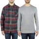  Men’s Flannel + Thermal Has Ribbed Cuff And Neck, 2-pack, Gray, Large Tall