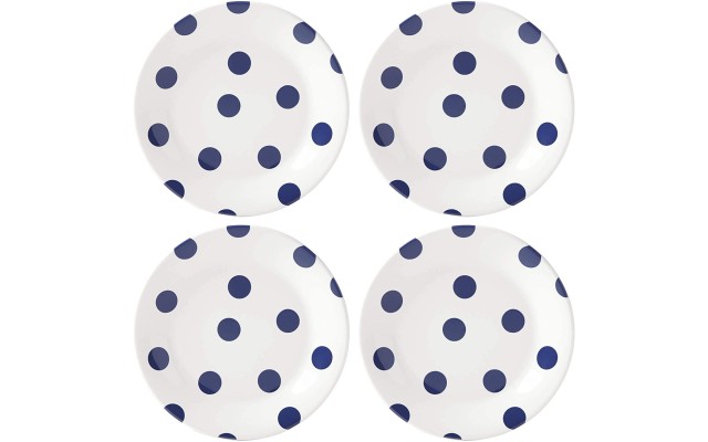  New York Deco Dot Cobalt Salad Plates, Set of 4