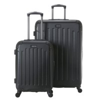 Kenneth Cole Reaction 20″ and 28″ ABS Expandable 4-Wheel Two Piece Luggage Set, Black