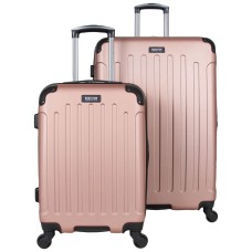 Kenneth Cole Reaction 20″ and 28″ ABS Expandable 4-Wheel Two Piece Luggage Set, Rose Gold