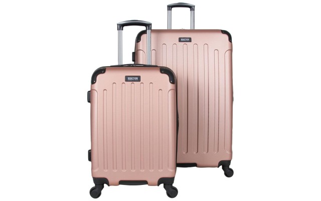  20″ and 28″ ABS Expandable 4-Wheel Two Piece Luggage Set, Rose Gold