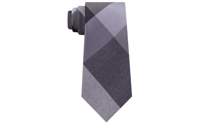  Reaction Men’s Onyx Plaid Slim Tie (Black)