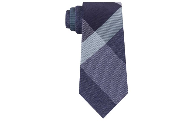  Reaction Men’s Onyx Plaid Slim Tie (Blue)