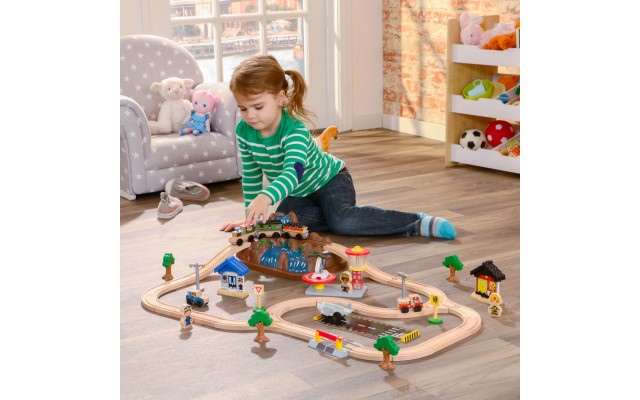 KidKraft 61-Pc. Bucket Top Mountain Train Set