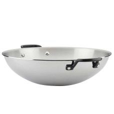 KitchenAid 5-Ply Stainless Steel Clad 15” Open Wok, Oven Safe Up to 500°F