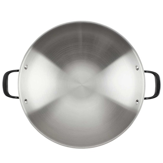  5-Ply Stainless Steel Clad 15” Open Wok, Oven Safe Up to 500°F