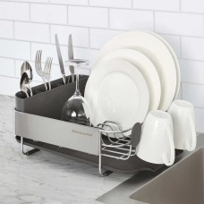 KitchenAid Compact Stainless Steel Dish-Drying Rack, Gray