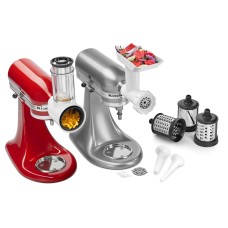 KitchenAid Stand Mixer Shredder, Grinder and Sausage Stuffer Attachment Kit, White