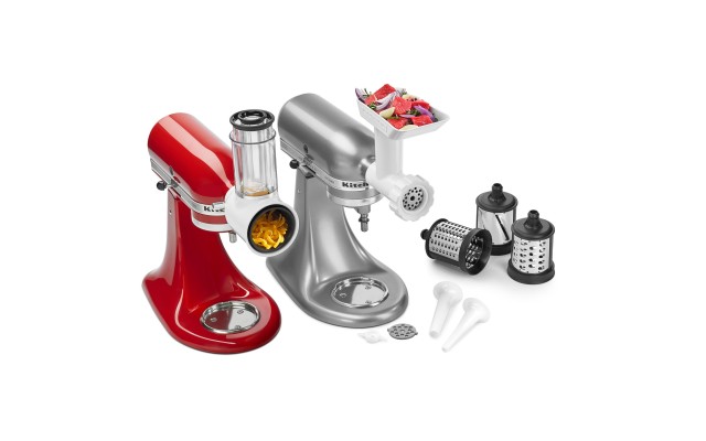  Stand Mixer Shredder, Grinder and Sausage Stuffer Attachment Kit, White