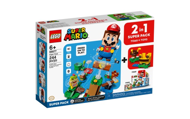  Super Mario 2 in 1 Super Pack Building Kit, 66677 (Contains  71360 Adventures with Mario and  71393 Bee Mario)