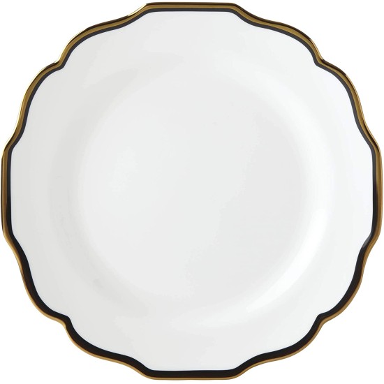  Contempo Luxe Black Dinner Plate, White