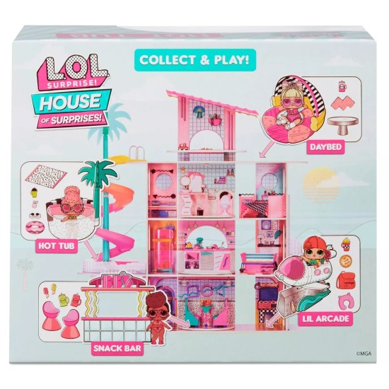 LOL Surprise OMG House of Surprises Hot Tub Playset with Yacht B.B. Collectible Doll and 8 Surprises