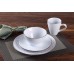  16 Piece Stoneware Scroll Dinnerware Set, White