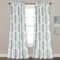 Lush Decor Seafoam Medallion Room-Darkening Window Curtain Set