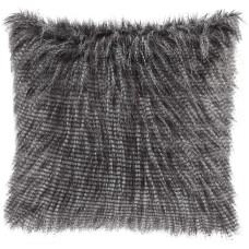 Madison Park Edina 20″ Square Faux-Fur Decorative Pillow, Black