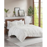 Madison Park Pacey Full/Queen 3 Piece Cotton Chenille Geometric Coverlet Set