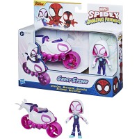 Marvel Spidey and His Amazing Friends Ghost-Spider Action Figure and Copter-Cycle Vehicle