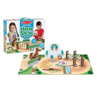Melissa & Doug Train & Jump Horse Show Play Set With Plush Stuffed Animal, 25-Pieces