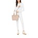  Medium Bedford Leather Pocket Tote, Pink One Size