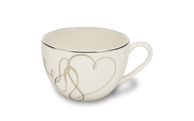  Love Story Tea Cup, 10-Ounce, Silver