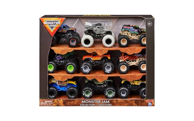  9 pc Monster Trucks 1:64 Scale, Multicolor