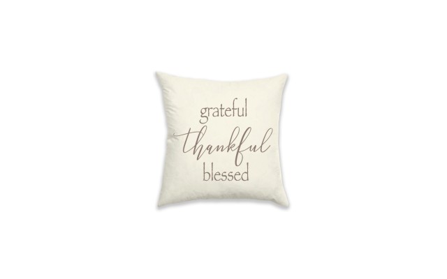  Typography 18×18 Decorative Pillow, White