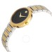  Women's Modern Classic Two Tone Watch with Concave Dot Museum Dial, Black/Gold (Model 607102)