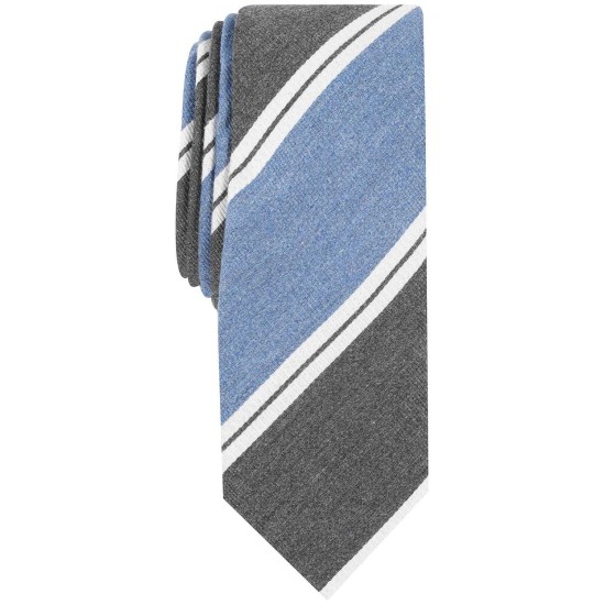  Men’s Blackmun Stripe Skinny Tie (Black)
