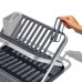  Compact Folding Dish Wash Organizer Dish Rack, Silver