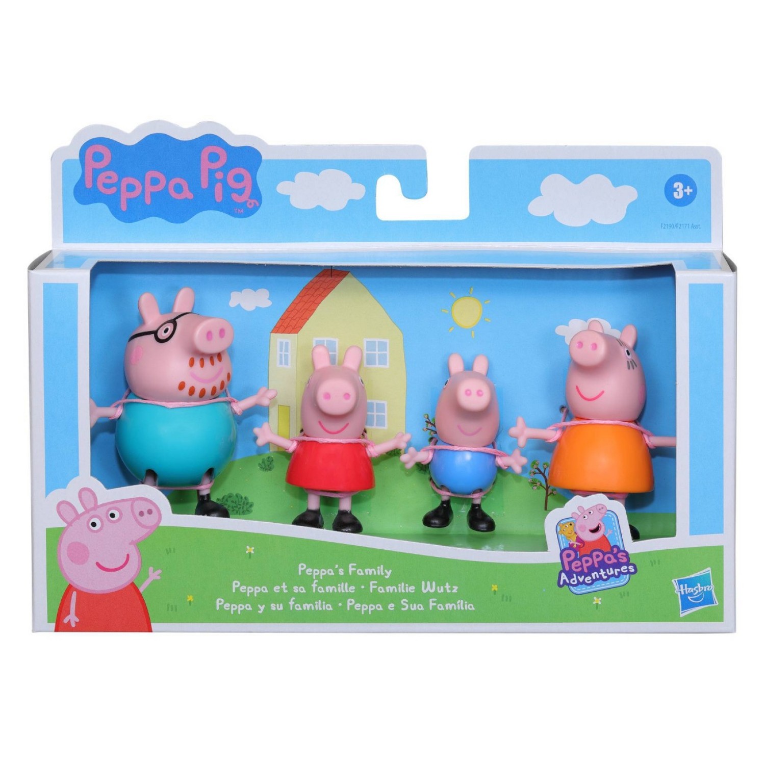 Peppa Pig Peppa’s Adventures Peppa’s Family Figure 4-Pack Toy, Multicolor