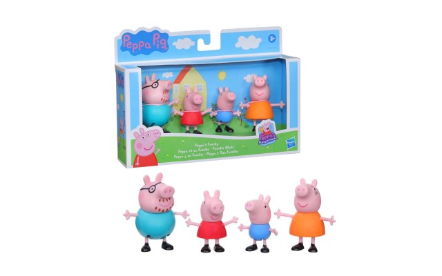 Peppa Pig Peppa’s Adventures Peppa’s Family Figure 4-Pack Toy, Multicolor