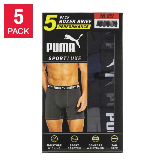  Men's Comfort Waistband Boxer Brief, 5 pack, Large
