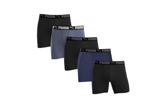 PUMA Men's Comfort Waistband Boxer Brief, 5 pack, Large