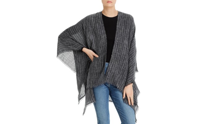 Rag & Bone Women’s Pinstripe Poncho,One Size Navy