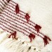  Lightweight Boho Throw 50” x 70” Soft Feel, Red