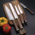 Ultra Sharp 100% Full Forged High Carbon German Stainless Steel 6-Pc. Walnut and Brass Knife Block Set