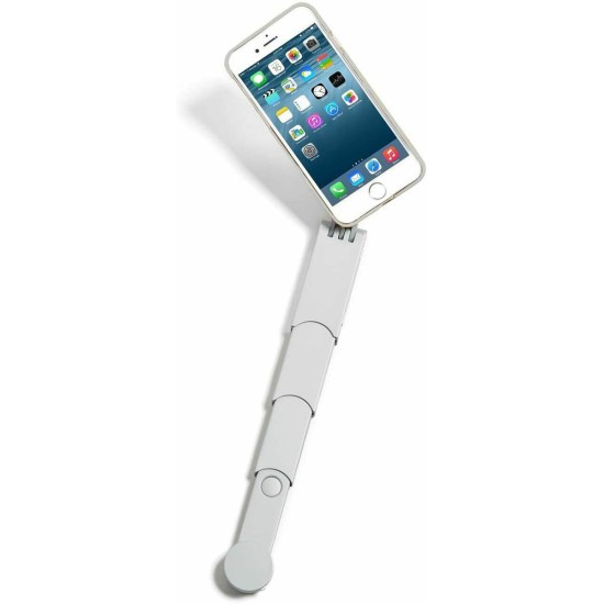  Selfie Stick iPhone Case – Built in Retractable Selfie Stick – Bluetooth Technology for Taking Pictures (Silver) (iPhone 6/6s)