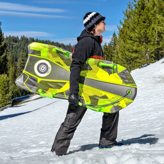 2-Pack  50″ Vipernex Premium Foam Snow Sled, Green and Orange