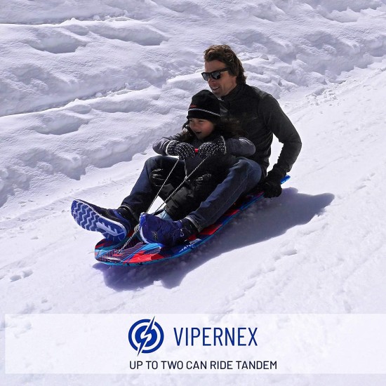 2-Pack  50″ Vipernex Premium Foam Snow Sled, Green and Orange
