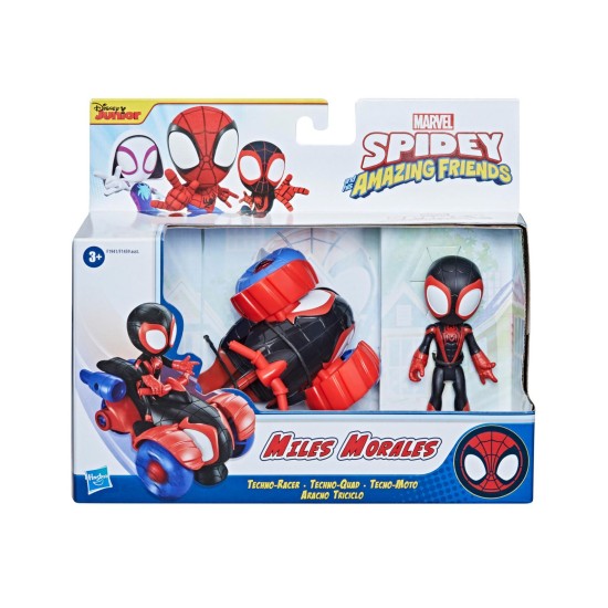  Marvel Miles Morales Action Figure and Techno-Racer Vehicle