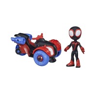 Spidey and His Amazing Friends Marvel Miles Morales Action Figure and Techno-Racer Vehicle