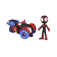 Spidey and His Amazing Friends Marvel Miles Morales Action Figure and Techno-Racer Vehicle