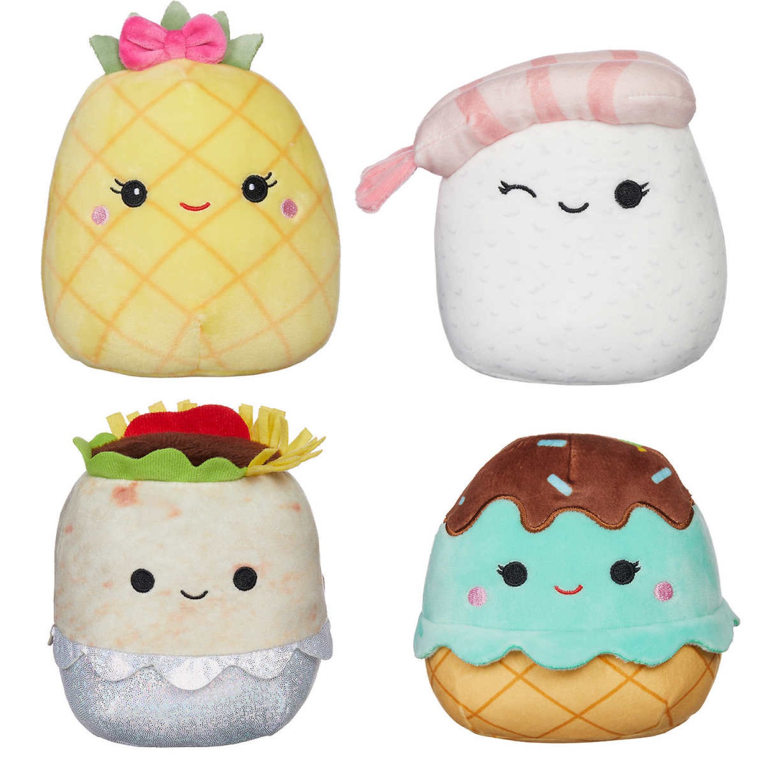 Squishmallows 5″ Mini 8 Pack Assortment Food, Chanel, Maya, Keina ...