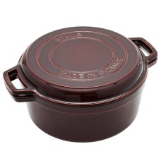 Staub 7 Quart Enameled Cast Iron Oven Safe up to 700°F Braise and Grill