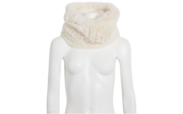  Faux-Fur Infinity Scarf, Silver
