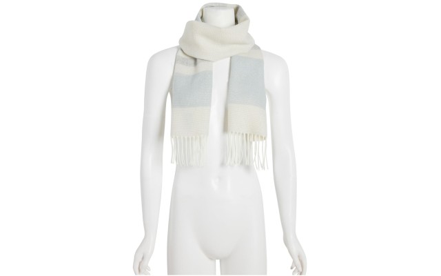  Lurex Striped Muffler Scarf, Blue